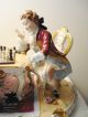 Wonderful Large Dresden Full Lace Figurine Man & Woman Playing Chess Signed Figurines photo 4