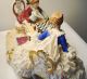 Wonderful Large Dresden Full Lace Figurine Man & Woman Playing Chess Signed Figurines photo 8