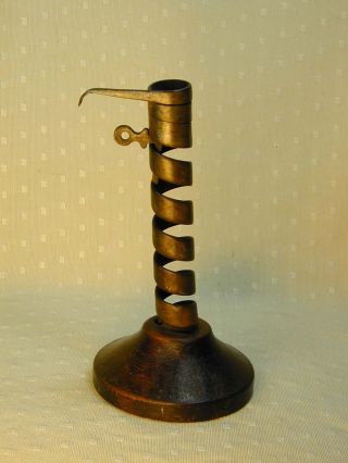 Antique French 19th Century Iron - Twist Candlestick photo