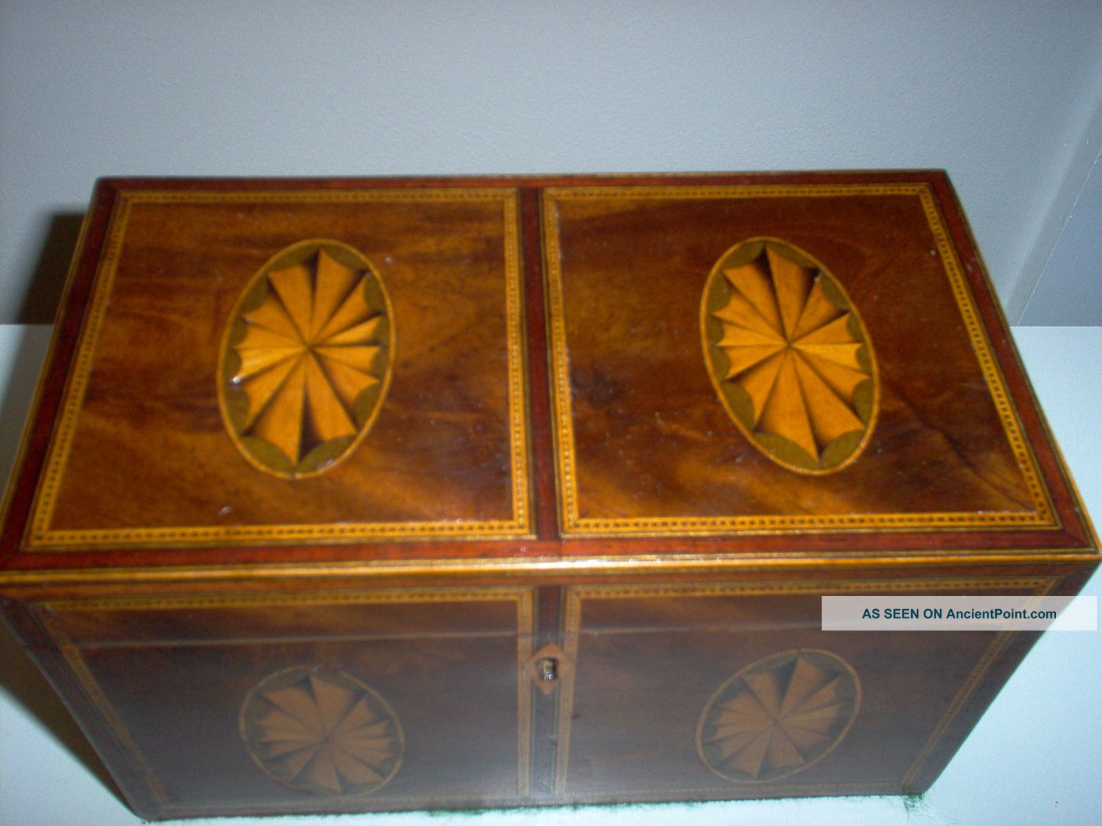 1820 All,  Tea Caddy With Inlay,  Antique Box. Boxes photo