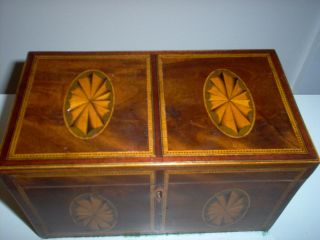 1820 All,  Tea Caddy With Inlay,  Antique Box. photo