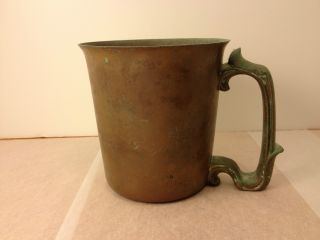 Very Old Copper Mug With Brass Handle (antique) photo