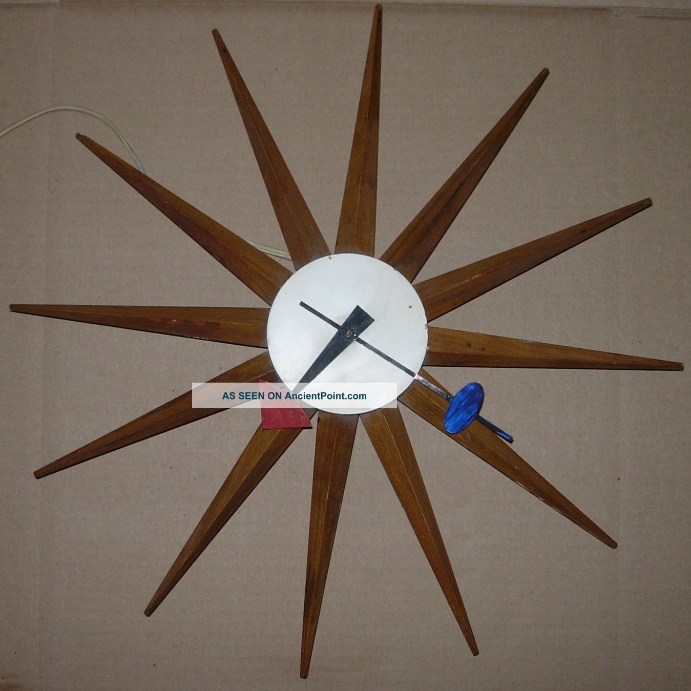 Vintage George Nelson Howard Miller Sunburst Spike Clock Mid - Century Clocks photo
