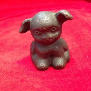 Antique Cast Brass Dog Pup Paperweight Hines Collectible Advertisement photo