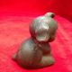 Antique Cast Brass Dog Pup Paperweight Hines Collectible Advertisement Metalware photo 2
