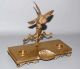 19th C Antique Figural Austrian Vienna Bronze Inkstand Or Inkwell W Bird Metalware photo 2