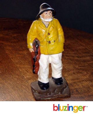 Antique Old Sailor Figural Cast Iron Doorstop photo