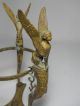 Unique Ornate Antique Brass Flying Triple Sphinx Vase Holder Stand - Victorian Metalware photo 1