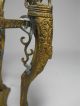Unique Ornate Antique Brass Flying Triple Sphinx Vase Holder Stand - Victorian Metalware photo 2