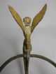 Unique Ornate Antique Brass Flying Triple Sphinx Vase Holder Stand - Victorian Metalware photo 4