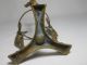 Unique Ornate Antique Brass Flying Triple Sphinx Vase Holder Stand - Victorian Metalware photo 6