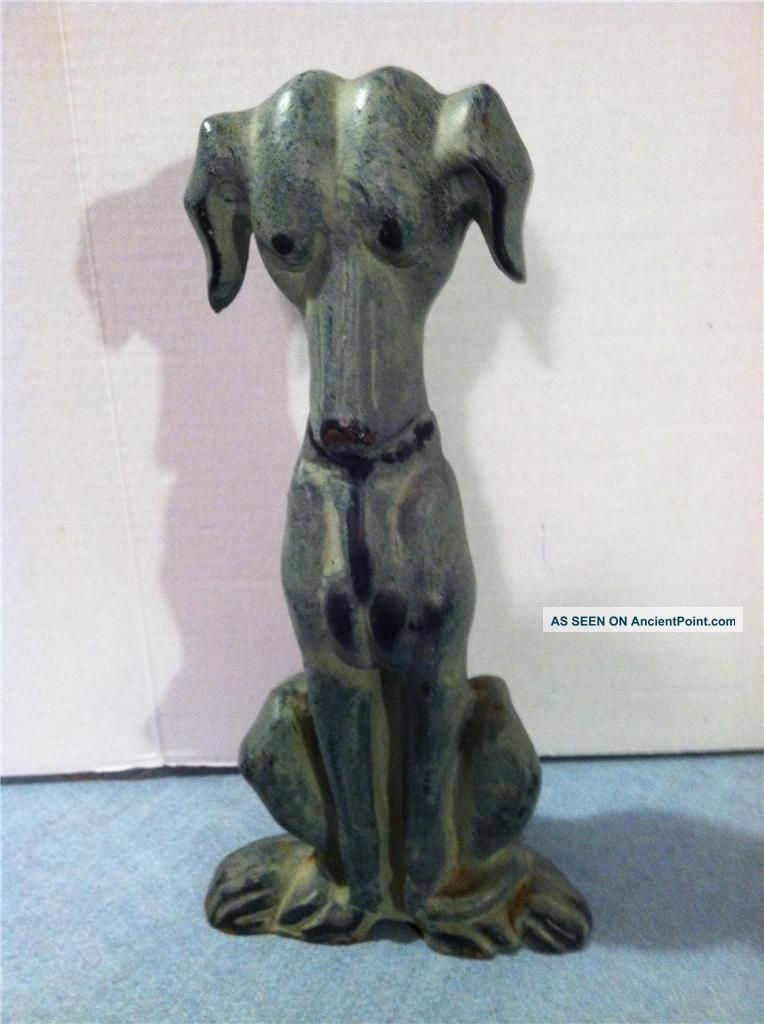 Antique Cast Iron Dalmatian Dog Doorstop Virginia Metalcrafters Paint Metalware photo