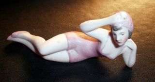 Marked Germany Bathing Beauty Belle Figurine Half Doll Related 3.  5 In Long photo