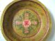 Vintage Toleware Paper Mache Fruit Bowl Hand Painted Made In India Yellow Pink Toleware photo 2