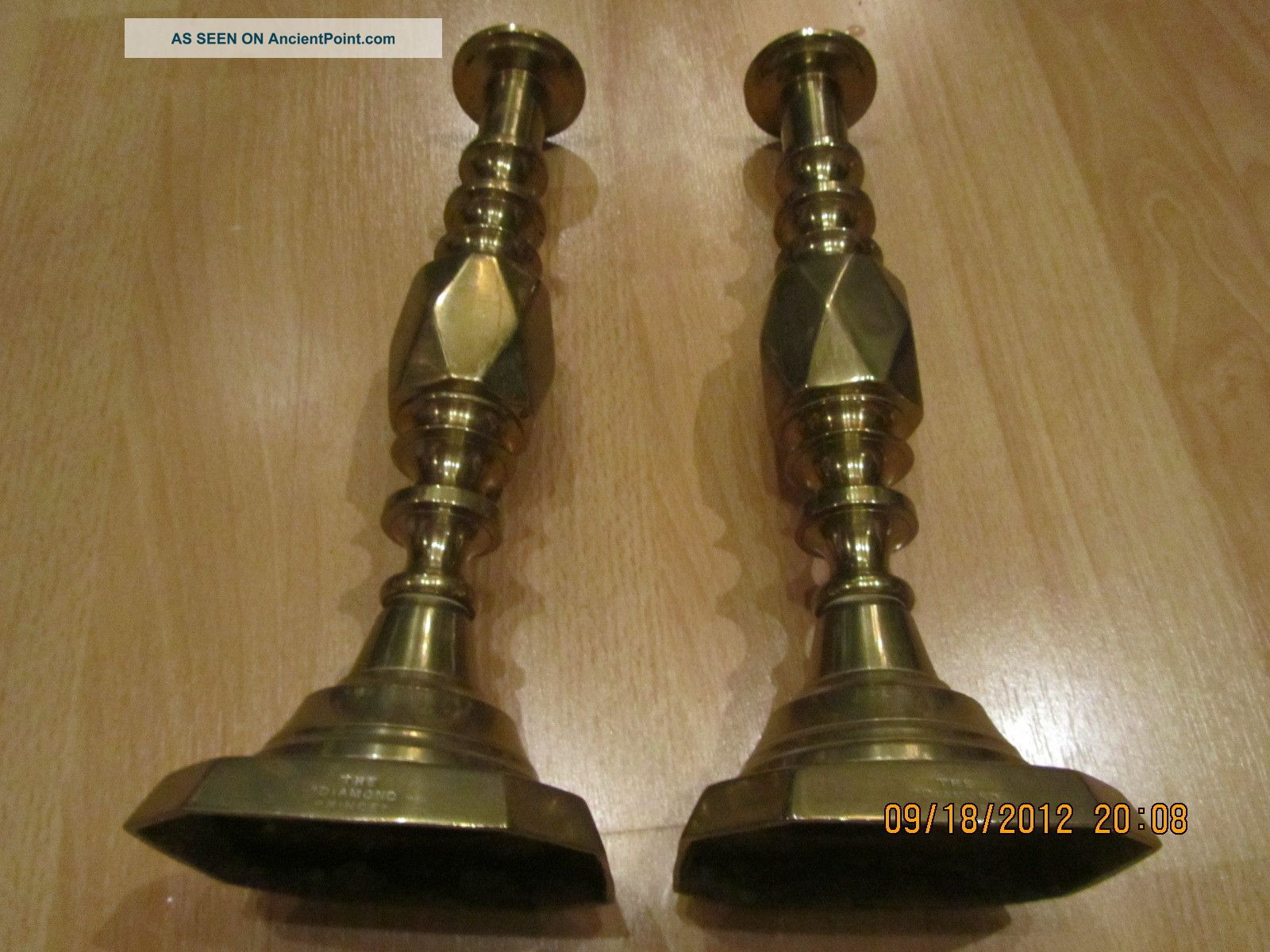 England English Antique Brass Candlesticks The Diamond Prince Rp 385856 Metalware photo