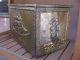 Antique Embossed Brass Coal / Wood Box With 