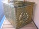 Antique Brass Embossed Coal / Wood Box Metalware photo 2