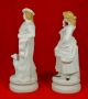 Staffordshire Porcelain Figurine Girl & Boy W Dogs Set 2 Antique C1860 Figurines photo 2