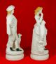 Staffordshire Porcelain Figurine Girl & Boy W Dogs Set 2 Antique C1860 Figurines photo 4