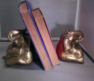 Pair Of Pm Craftsman Brass Elephant Bookends photo