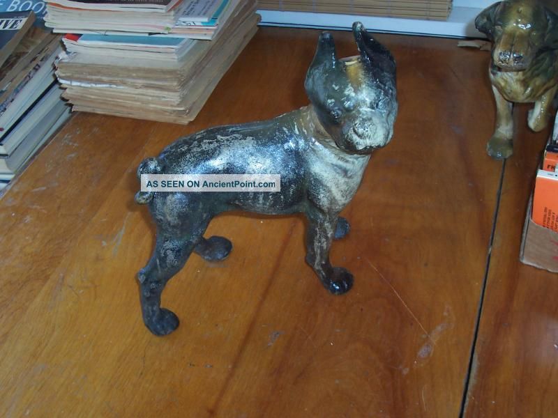 Cast Iron Boxer Bank,  Large Figure,  Heavy,  8lbs,  Boxer Dog Metalware photo
