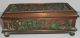 Tiffany Studios 801 Grapeleaf/ Grapevine Bronze & Slag Glass Desk Box With Lid Metalware photo 3