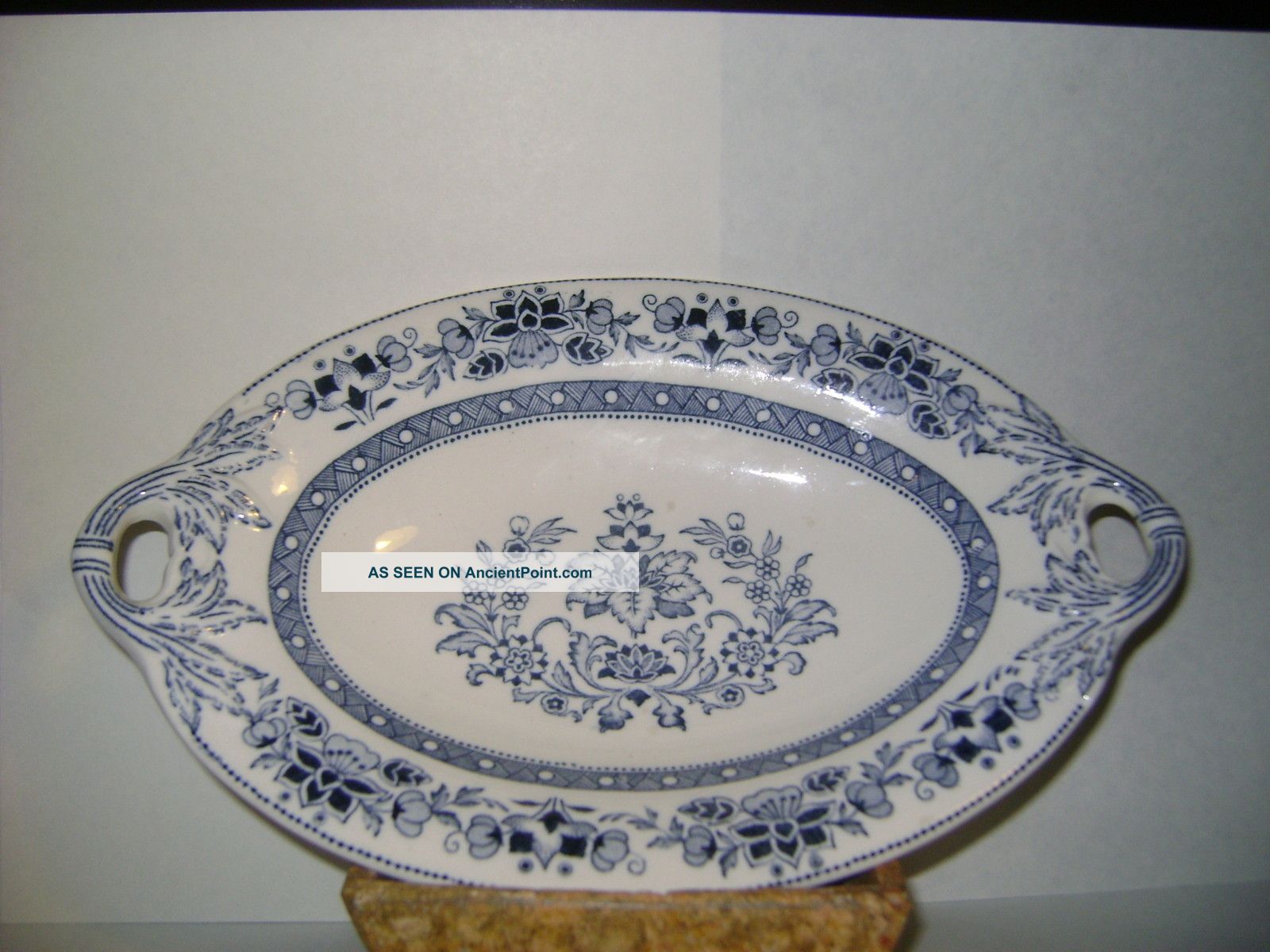Wedgwood Mandarin Blue & White Floral Butter Dish Plates & Chargers photo