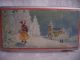 Lithograph Winter - Sleigh - Snow - Children - Christmas Biscuit Tin - Sweden Metalware photo 2