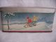 Lithograph Winter - Sleigh - Snow - Children - Christmas Biscuit Tin - Sweden Metalware photo 3