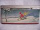 Lithograph Winter - Sleigh - Snow - Children - Christmas Biscuit Tin - Sweden Metalware photo 5