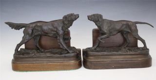C1870 Pair Of French Bronze Hunting Dogs By J Moiginez For Tiffany & Co No Res photo