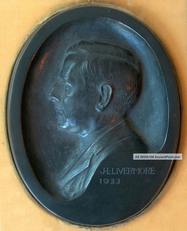 1923 Stockbroker Jesse L.  Livermore Bronze Plaque Metalware photo