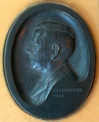 1923 Stockbroker Jesse L.  Livermore Bronze Plaque photo