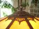 Exquisite Vintage Lampshade Art Deco Curved Glass W/ Ornate Metalwork Lamps photo 9