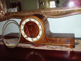 Antique Junghans Westminster Chime Mantel Clock Art Deco Works Fine photo