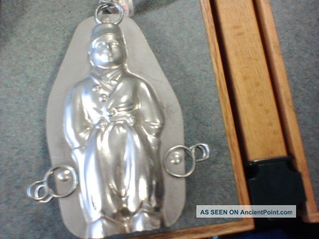 Antique German Bavarian Man Tin Chocolate Mold 15997 Metalware photo