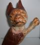 Rare Antique Painted Cast Iron Figure Of A French Bulldog In Standing Position Metalware photo 1