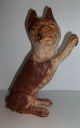 Rare Antique Painted Cast Iron Figure Of A French Bulldog In Standing Position Metalware photo 4