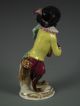 Antique Volkstedt German Porcelain Monkey Band Mandolin Player Dresden Figurine Figurines photo 3