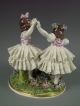 Antique German Sitzendorf Dresden Lace Flowers Girls Boy Children Group Figurine Figurines photo 9