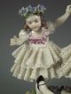 Antique German Sitzendorf Dresden Lace Flowers Girls Boy Children Group Figurine Figurines photo 2