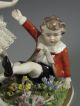 Antique German Sitzendorf Dresden Lace Flowers Girls Boy Children Group Figurine Figurines photo 5