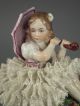 Antique German Sitzendorf Dresden Lace & Flowers Girl With Umbrella Figurine Figurines photo 2