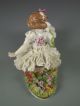 Antique German Sitzendorf Dresden Lace & Flowers Girls On A Seesaw Figurine Figurines photo 9