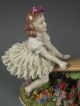 Antique German Sitzendorf Dresden Lace & Flowers Girls On A Seesaw Figurine Figurines photo 1