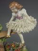 Antique German Sitzendorf Dresden Lace & Flowers Girls On A Seesaw Figurine Figurines photo 3