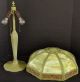 Antique American Miller Slag Glass Bronze Table Lamp Arts & Crafts Mission 1915 Lamps photo 5
