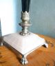 Art Deco Houze ' Coralex ' & Black Slag Glass Bridge Table Lamp - Molded Glass Shade Lamps photo 1
