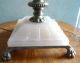 Art Deco Houze ' Coralex ' & Black Slag Glass Bridge Table Lamp - Molded Glass Shade Lamps photo 6