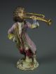 Antique Volkstedt German Porcelain Monkey Band Trumpet Player Dresden Figurine Figurines photo 6